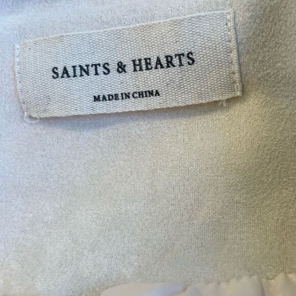 Saints & Hearts Cropped Fringe Jacket Size Large - Picture 3 of 5
